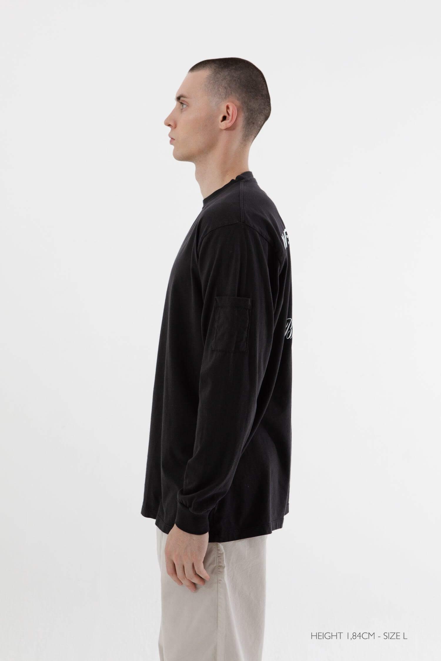 BLACK "OVERSEAS" LONG SLEEVE - YUXUS