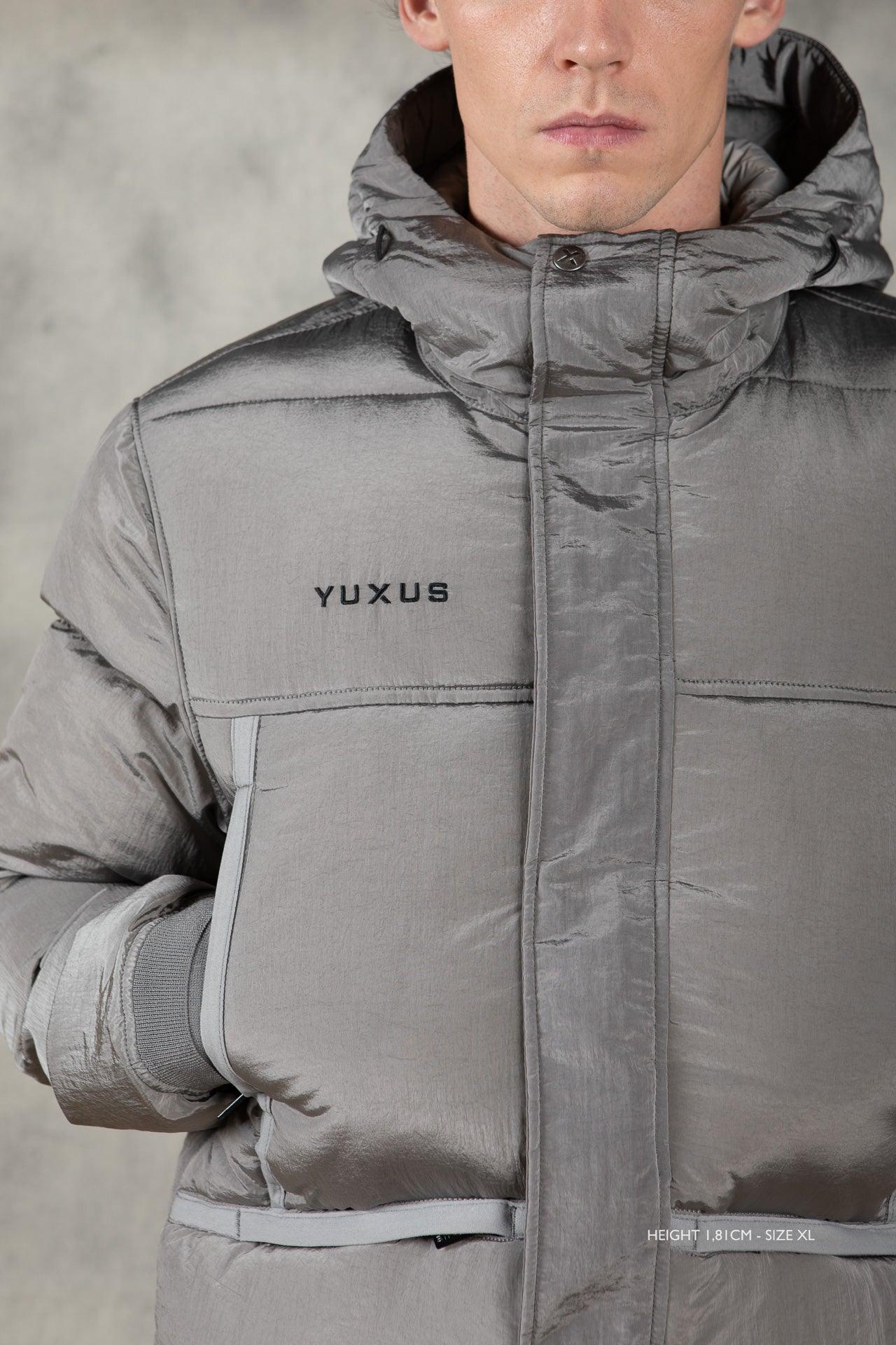 GREY "CLUB" FEATHER COAT - YUXUS